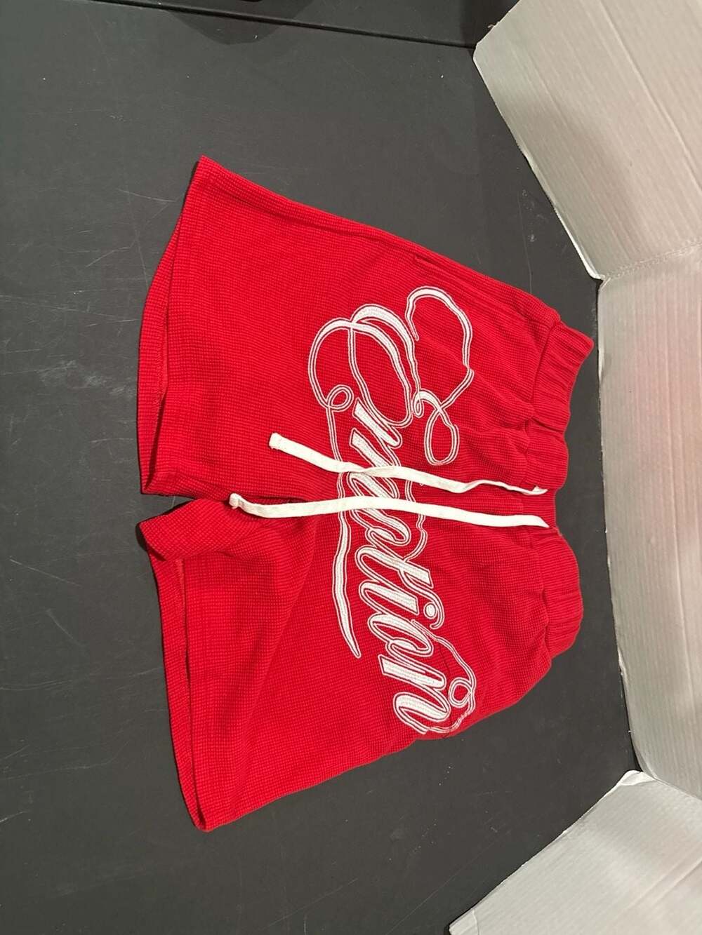 Mixed Emotions Red Waffle Knit Signature Shorts Size M